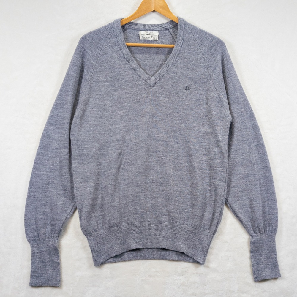 VTG Christian Dior Sweater Men S Gray 80s 90s Designer Quiet Luxury Old Money
